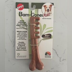 Spot Bam-bones Plus Chew Toy for Dogs - Beef Flavor- NWT